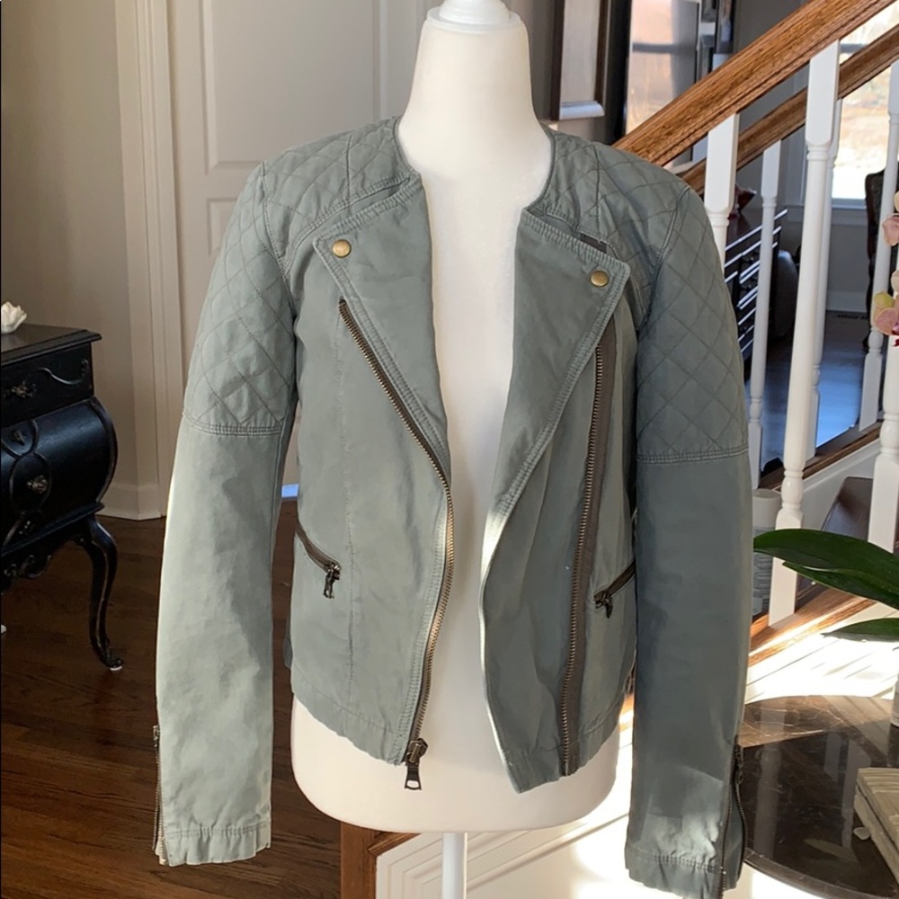 GAP Moto Jacket-gray-green